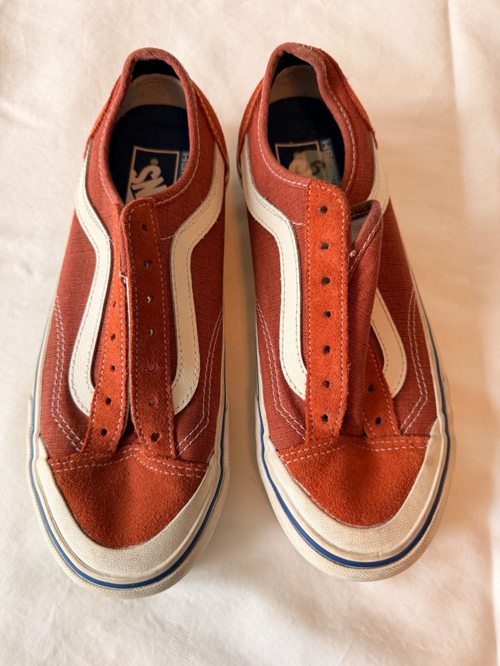 VANS Old Skool UltraCush Low Top Lace Up Burnt Orange Skate Shoes NO laces 7.5